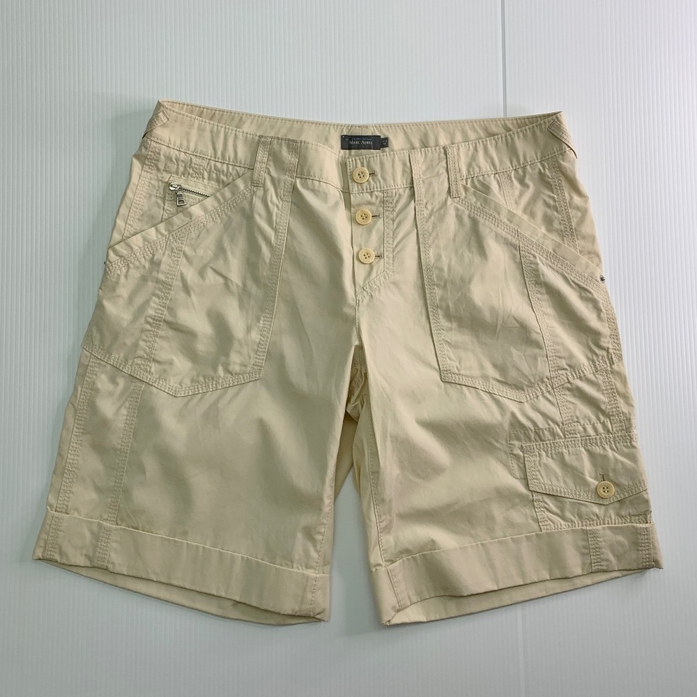 Marc Aurel Shorts Size 12 EU 42 Adjustable Leg Length Cotton Cargo Khaki Work